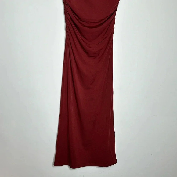 H&M Burgundy CAP-SLEEVED DRESS - Picture 4 of 10